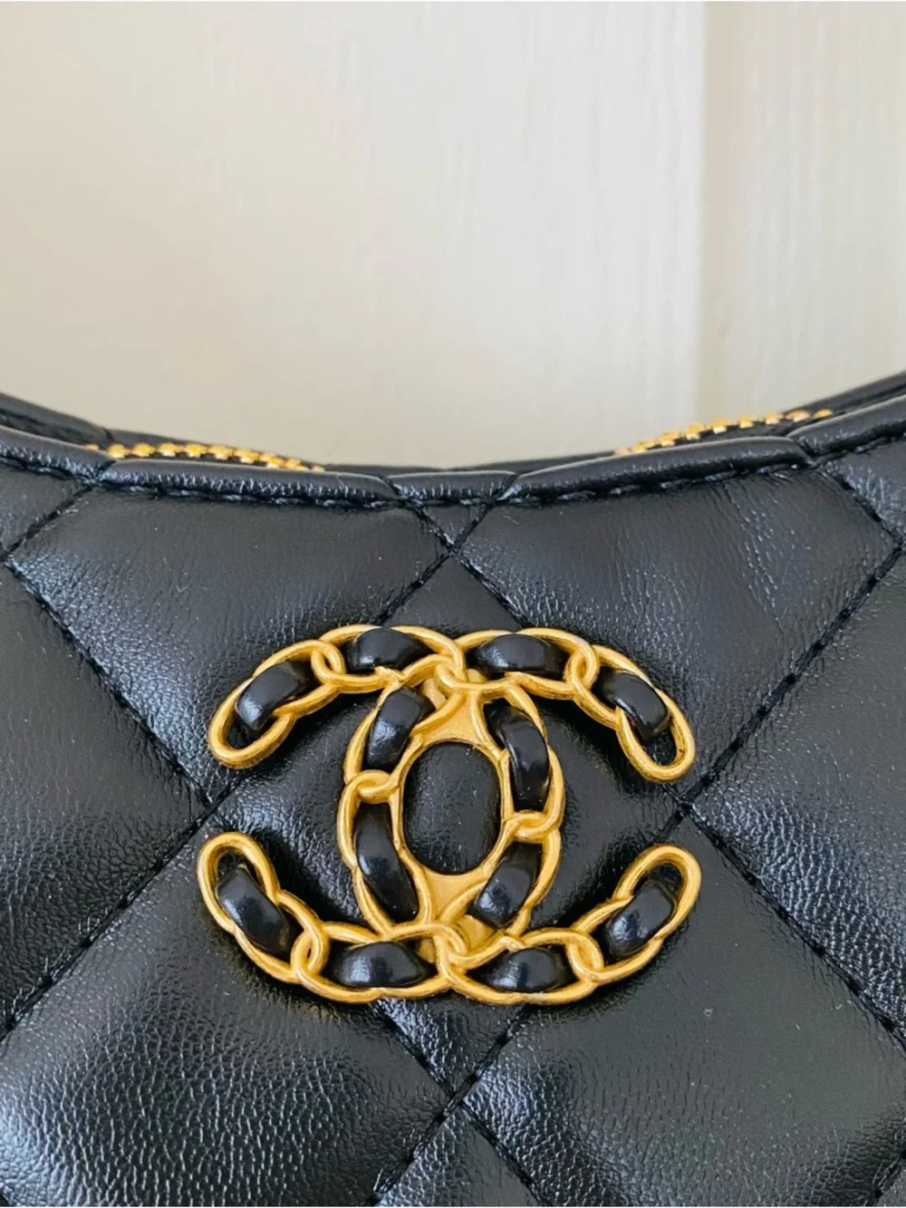 New in Box Chanel Makeup GWP Black Quilted Faux Leather 19 Hobo Shoulder Bag